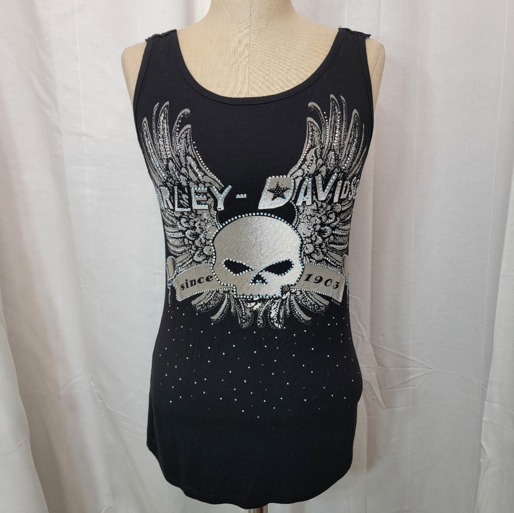Harley Davidson bling tank with lace up back.